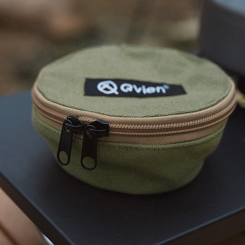 Qvien Camping Sierra Cup Bowl Storage Bag Canvas Tableware Travel Carrying Case