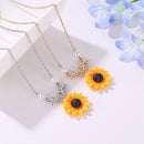 Accessories Sunflower Necklace Clavicle Chain Flower Twig Pendant Bohemian