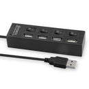 USB Hub 480Mbps Multi USB 2.0 Adapter 4 Port Expander Splitter (Black)