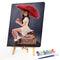 Hand Painted DIY Umbrella Girl Oil Canvas Paint By Numbers Drawing Kit Orna