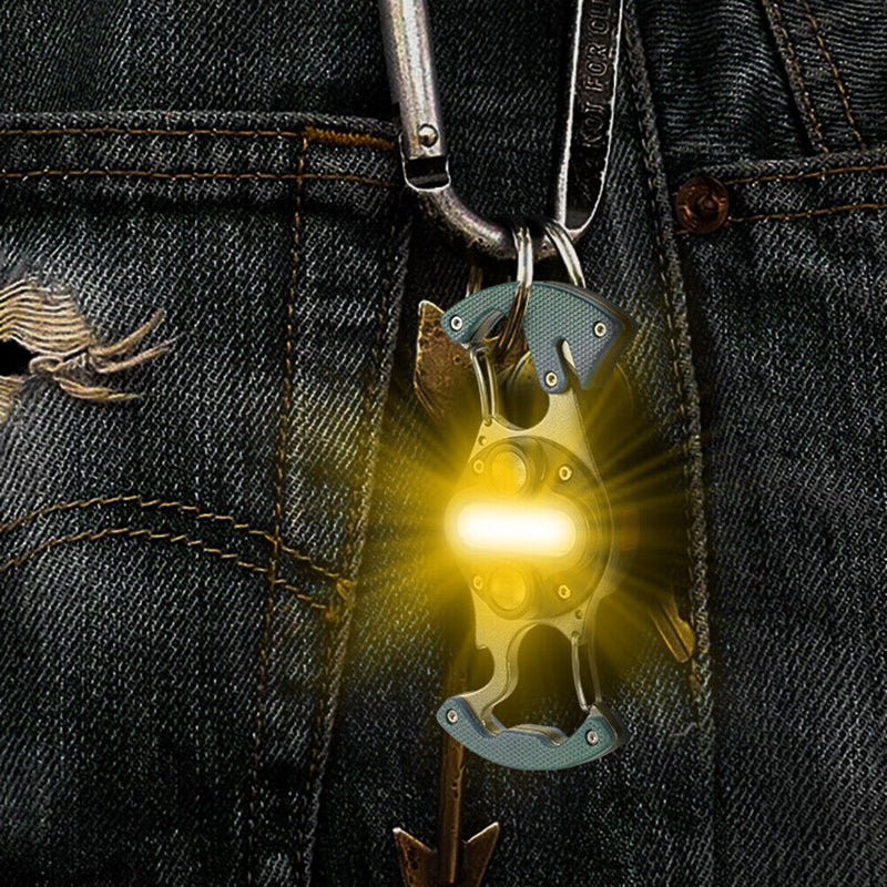 #A Portable COB Work Lights Keychain Bottle Opener Strong Camping Lanterns