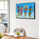 Beach Girls Oil Paint by Numbers Hand Painted Frameless Picture Home Orname