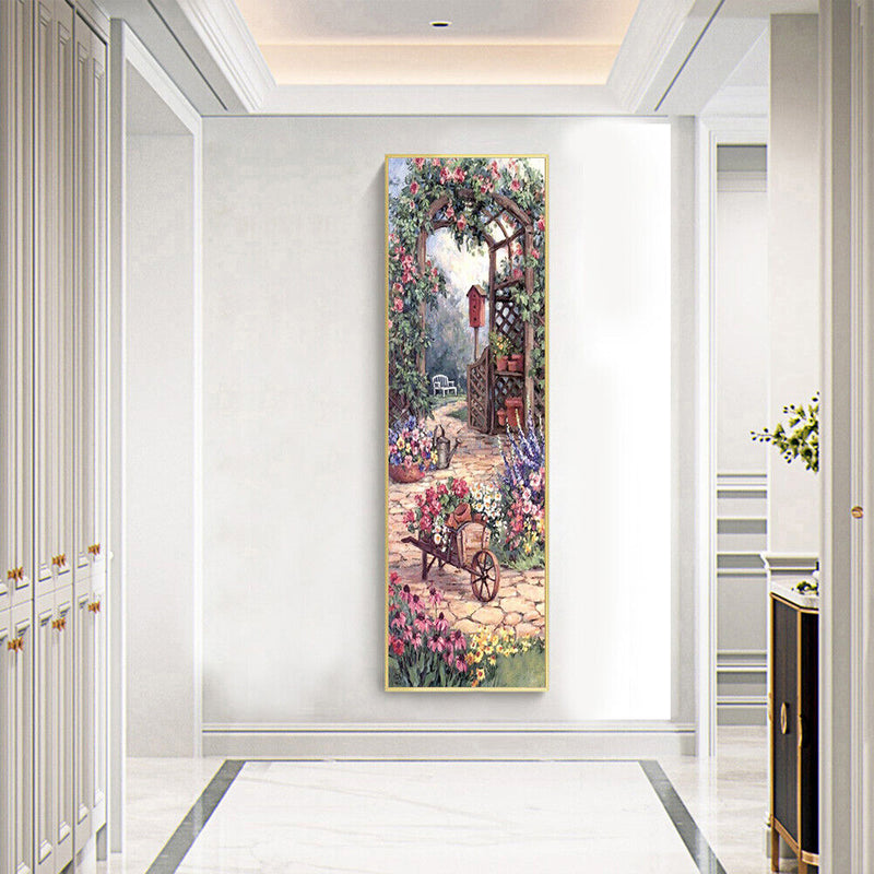 5D DIY Diamond Painting Garden Cart Full Round Drill Rhinestone Crafts 30x9
