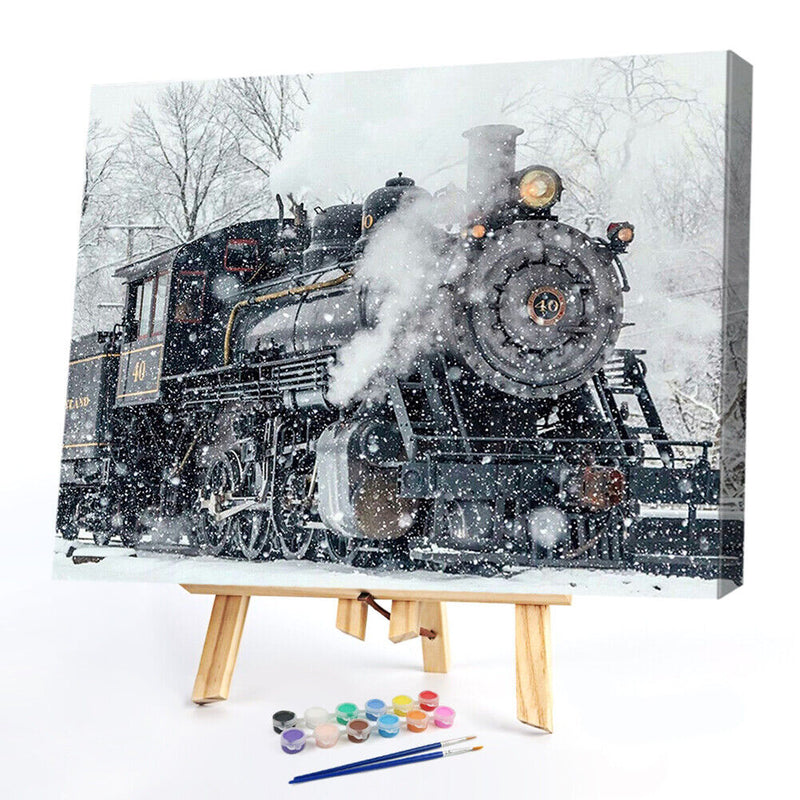 Canvas Painted Oil Paint By Numbers Car DIY Wall Art Modern Home Bedroom Decor