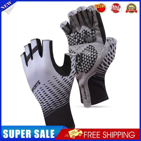Non-Slip Half Finger Bike Cycling Gloves Sunscreen Fingerless Gloves (XXL)