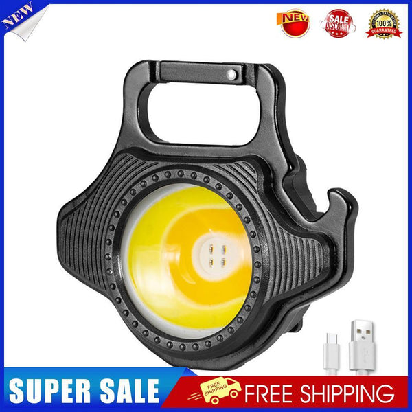 Mini LED Flashlight Keychain Rechargeable Can Opener Camping Work Light (A)