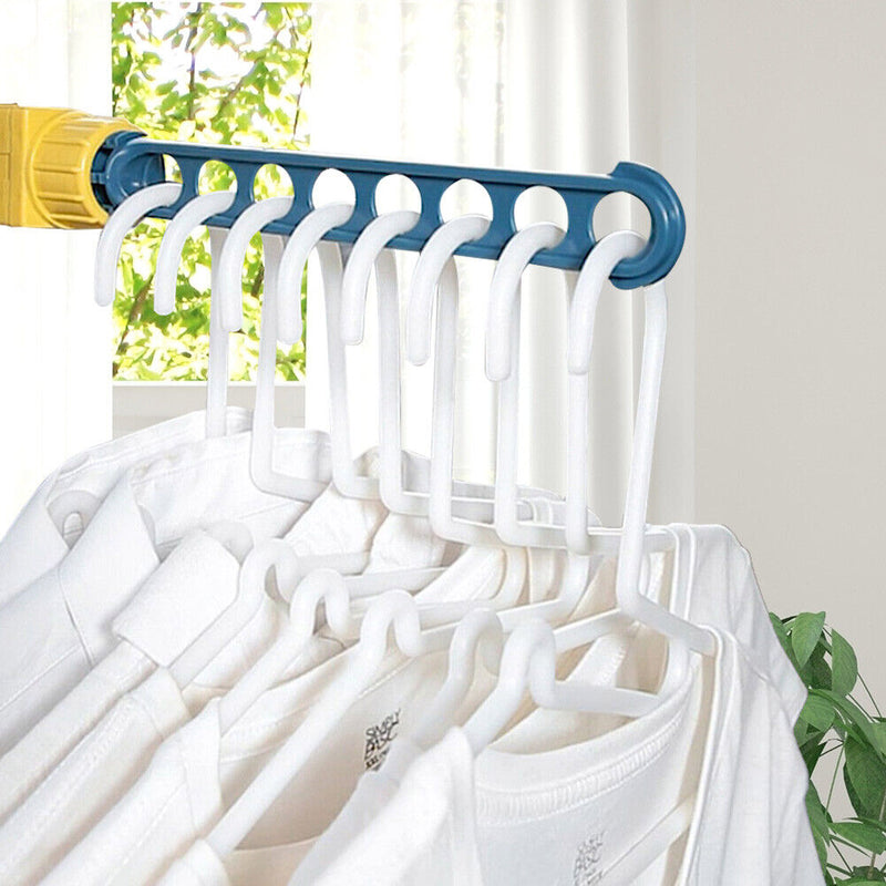 Punch Free 8 Holes Clothes Hanger Window Frame Drying Rack Balcony Laundry