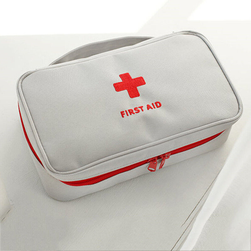 First Aid Kit Emergency Portable Outdoor Survival Medical Bag (Gray White) Newly