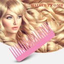 Smooth Comb Portable Wide Tooth Hairdressing Comb Pro Flat Comb (Pink) Newly