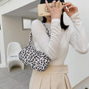 Retro Women Animal Print Canvas Shoulder Underarm Bag Handbags (Leopard)