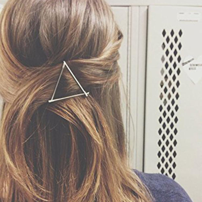 2pcs Geometric Hair Clips Women Triangle Barrettes Hairpins Jewelry Gift