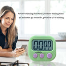 LCD Digital Timer Magnetic Kitchen Countdown Alarm Clock with Stand (Green)