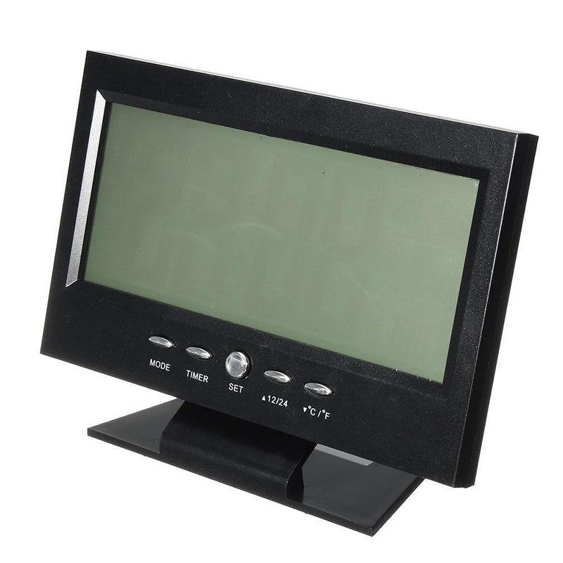 3pcs Electronic LCD Temperature Humidity Clock (Black)