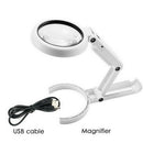 LED Light and Stand Magnifying Glass Foldable Magnifier Handheld with Light