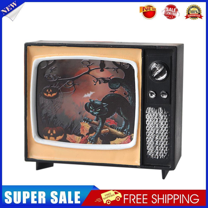 TV LED Halloween Candle Lights Glowing Ghost Festival Lantern (Black Cat)