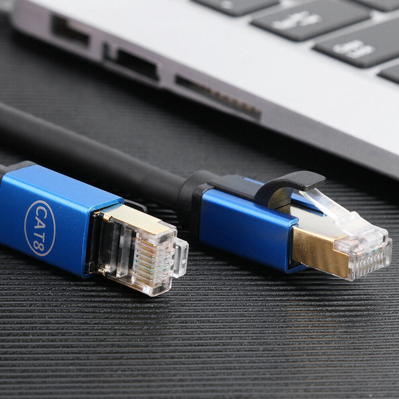 Cat8 Ethenet Cable RJ45 STP 26AWG LAN Cable Blue for Router Modem PC (0.5m)