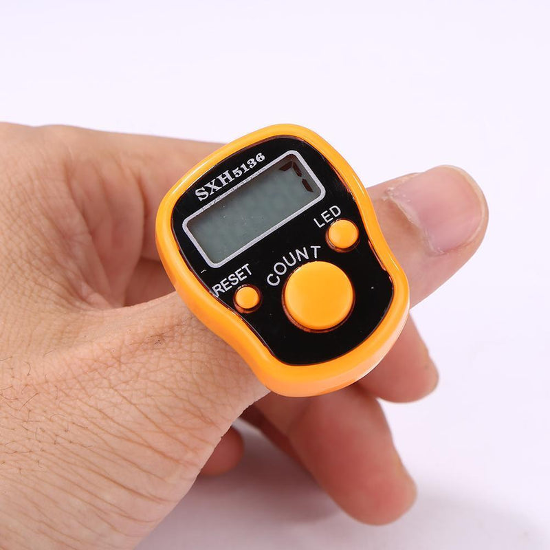 LCD Display Finger Counter LED Luminous Electronic Tally Counter (Orange)