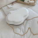 Women Mini Cloud Shoulder Bag Leather Candy Solid Color Chain Messenger Handbag