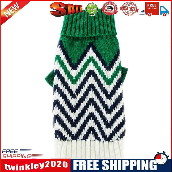 Hit Color Pet Sweaters Dog Cat Soft Elastic Knitwear Clothes(Green)(M)
