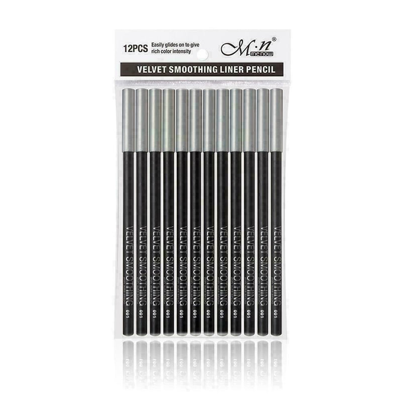 12PCS Waterproof Eye Liner Beauty Cosmetic Smooth Black Penc F9C4 Eyeliner V2F6