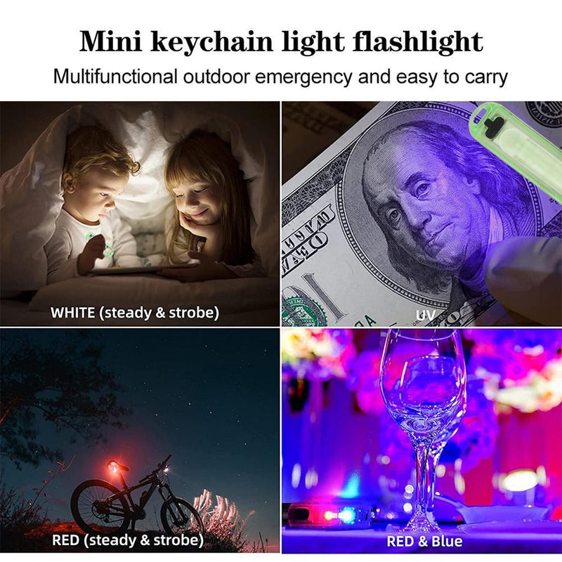 Mini LED EDC Flashlight Fishing Camping Emergency Keychain Lights (Green)