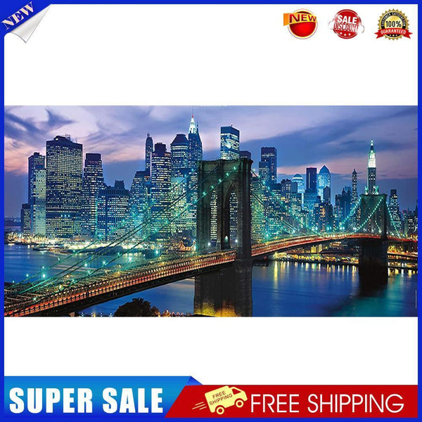 City Bridge Night Oil Paint By Numbers Kit DIY Acrylic Painting on Canvas