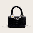 Ladies Mini Shoulder Handbags Women PU Leather Flower Chain Crossbody Tote Bag