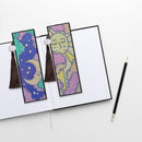 2pcs Special Shaped Drill Diamond Leather Tassel Bookmark DIY Art (SQ09)