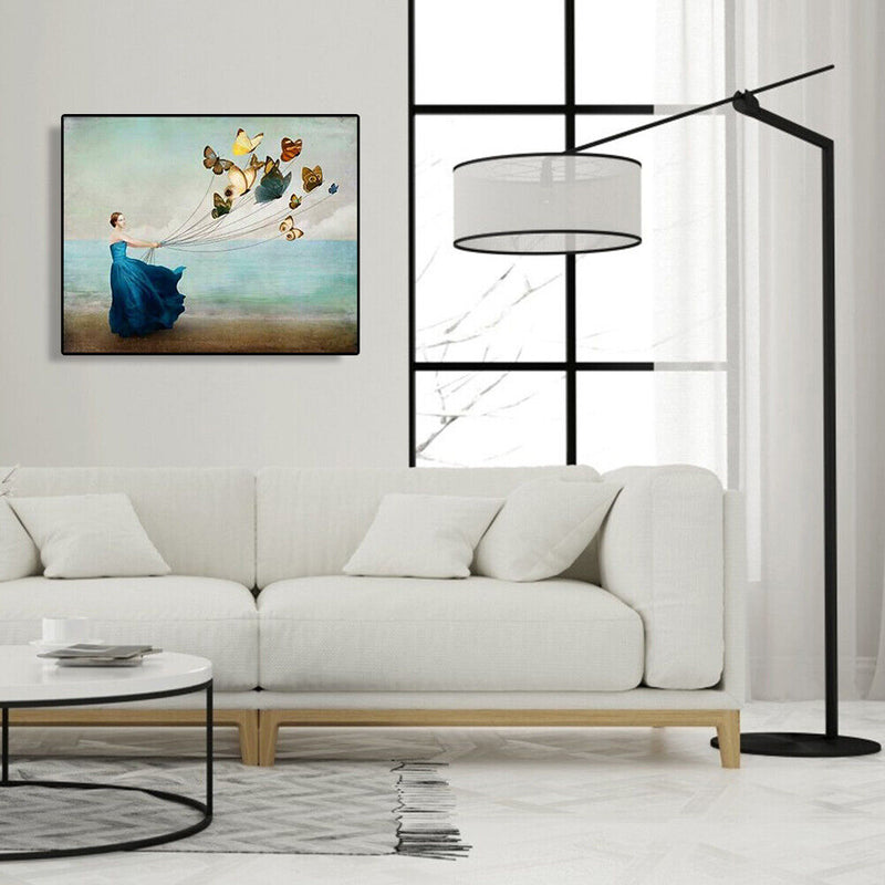 Painting By Number Kit Butterfly Girl Handpainted Drawing DIY Oil Wall Art