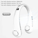 Bladeless Hanging Neck Fan Portable Mini Leafless Fans (White with Display)