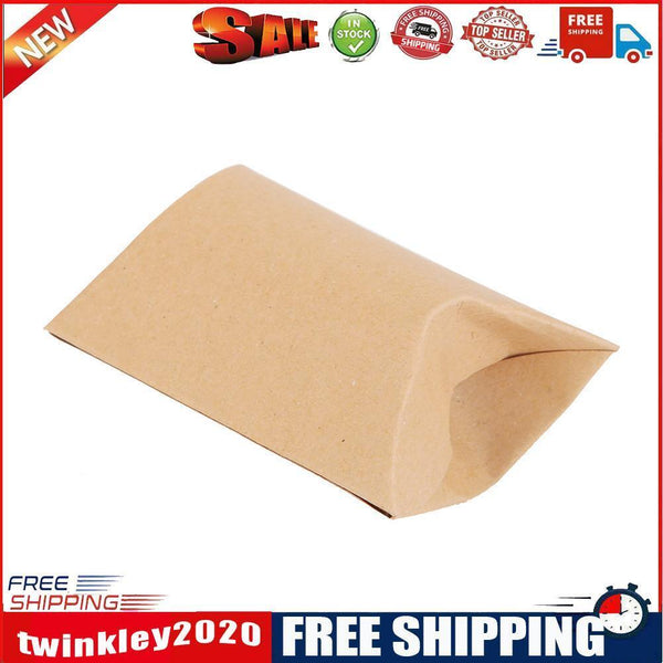 10pcs Packaging Gift Pillow Shape Candy Box Bag Wedding Favor (Kraft Paper)