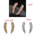 Charm Elegant Leaf Earrings Stud Earring Crystal Earrings Dangle Drop Earrings