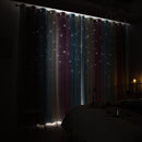 Gradient Hollow Star Curtain Bedroom Full Blackout Window Drapes (Purple)