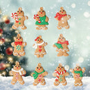 10pcs Xmas Gingerbread Man Tree Pendant Bedroom Exquisite Hanging Decor (S)