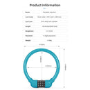 Bicycle Safety Cable Locks MTB Anti Theft 4 Digit Password Lock (Blue) Newly