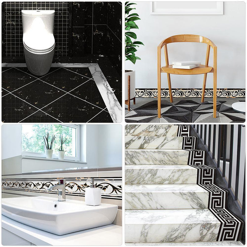 2pcs Waterproof Baseboard Kitchen Self-Adhesive Line Wall Stickers (D)