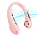 Mini Neck Fan USB Rechargeable Bladeless Fan Neck Air Conditioner (Pink)