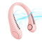 Mini Neck Fan USB Rechargeable Bladeless Fan Neck Air Conditioner (Pink)