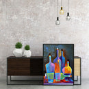 Oil Paint By Numbers Bottle Frameless Picture Craft Kit for Room Decoration