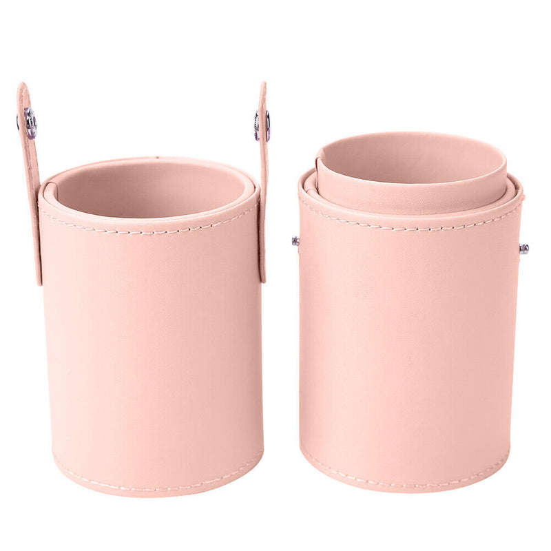 PU Leather Makeup Brush Storage Box Holder Make Up Pen Tube Container Organ