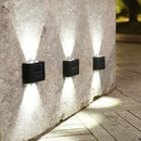 2x Solar Wall Lamp Outdoor Balcony Fence Path Garden Decor (White 4LED) Newly