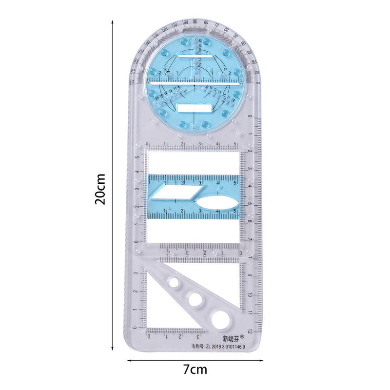 Mathematical Stereo Geometry Template Geometric Drawing Ruler for School Office