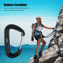 5pcs Aluminum Carabiner Outdoor Camping Hammock Climbing  Buckle (Black)