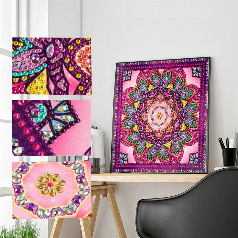 DIY 5D Mosaic Mandala Flower Part Special Shape Diamond Painting Kit (B073)