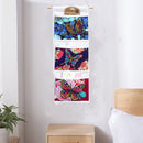 Butterfly Diamond Painting Wall Hanging Storage Bag 3 Pockets White (AA993)