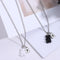 Women Double Chain Bear Pendant Necklace Clavicle Chain Pendant Choker Charm