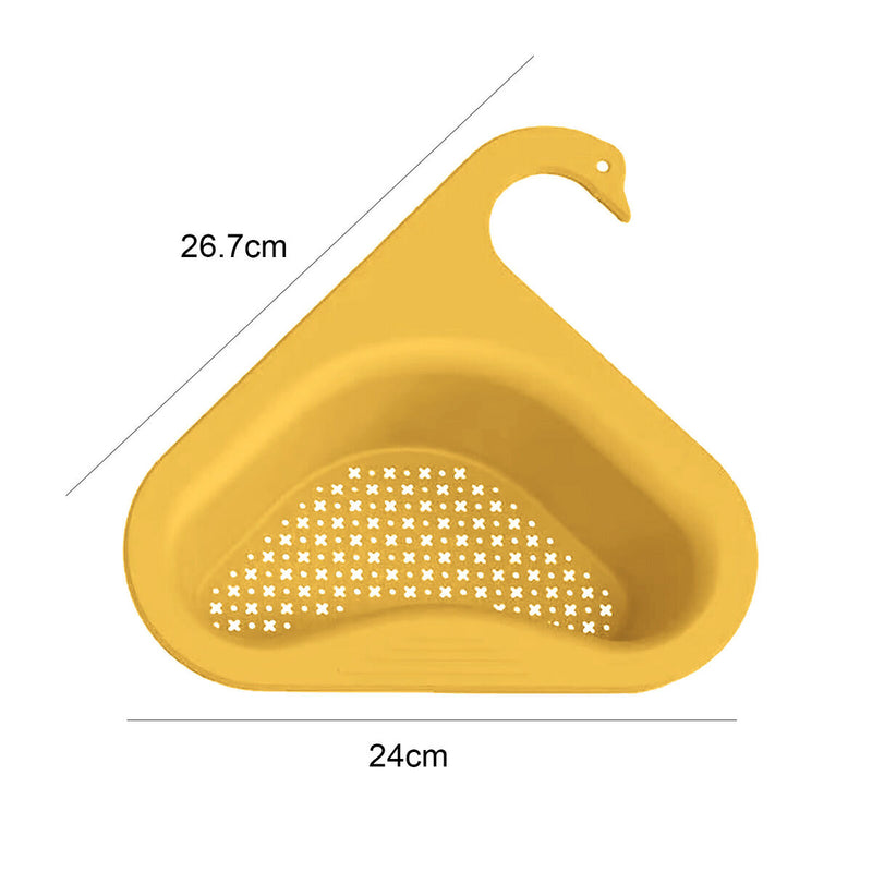 Colander Sink Strainer/Kitchen Sink Shelf/Faucet Drain Rack Holder (Yellow)