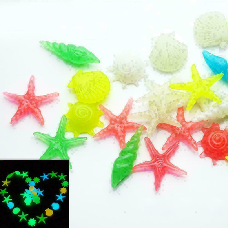 10pcs Luminous Stone Shells Star Aquarium Fish Tank DIY A8F7 Pl Stones Deco L6E9