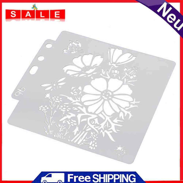 Everpert Stencil Flowers Coffee Stencils Cake Baking Templates DIY Scrapbook