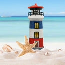 LED Lighthouse Solar Light Garden Outdoor Rotating Beacon Tower Lamp (B) Newly